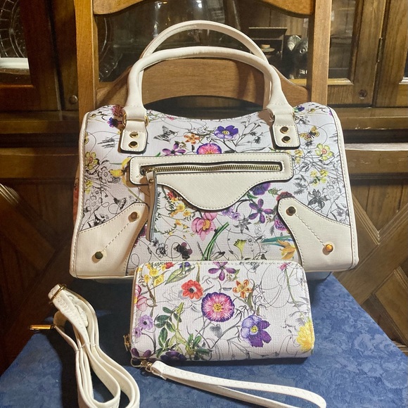 NEW! 2pc FLORAL PURSE & WALLET SET - Picture 12 of 15